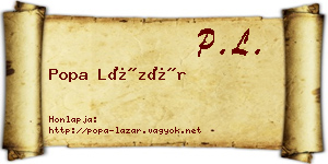 Popa Lázár névjegykártya